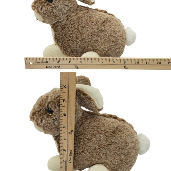 Kellytoy Rabbit 10" Plush Brown Realistic Sparkle Eyes Pink Nose Soft Stuffed To - Picture 11 of 12